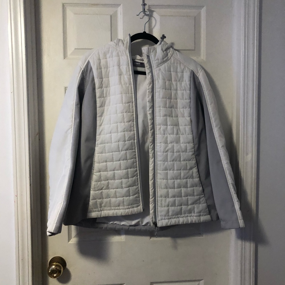 White puffer coat